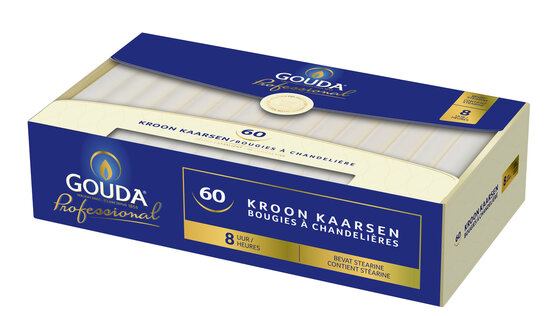 Gouda Kroonkaarsen 200/24 Wit